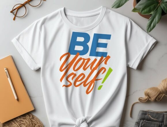 Be Yourself SVG: Neon Graphics for T-Shirt Designs