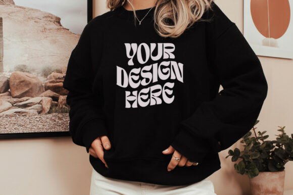 Black Gildan 18000 Mockup: Essential Graphics for Product Mockups