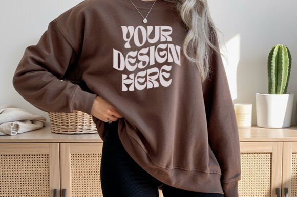Dark Chocolate G18000 Sweatshirt Mockup Review