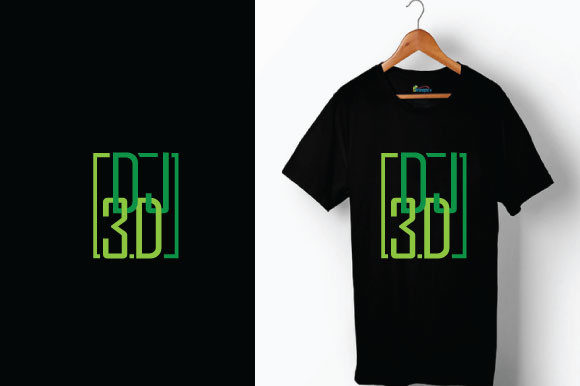 DJ 3D T-Shirt Design: Bold Graphics for Print Templates
