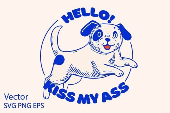 Dog Funny Vector Doodle Graphics for T-Shirts