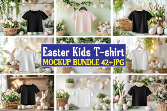 Easter Kids Mockup Bundle 17: Graphics & Product Mockups