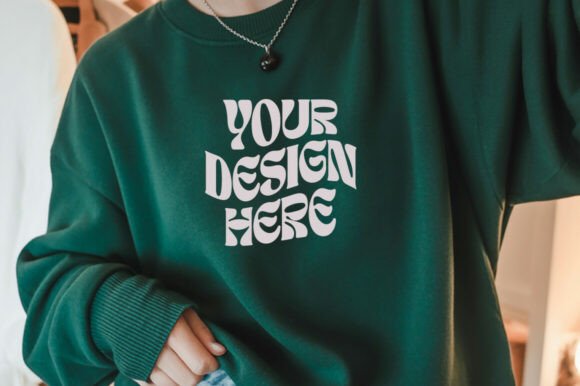 Forest Green Gildan 18000 Sweatshirt Moc: Graphics & Mockups