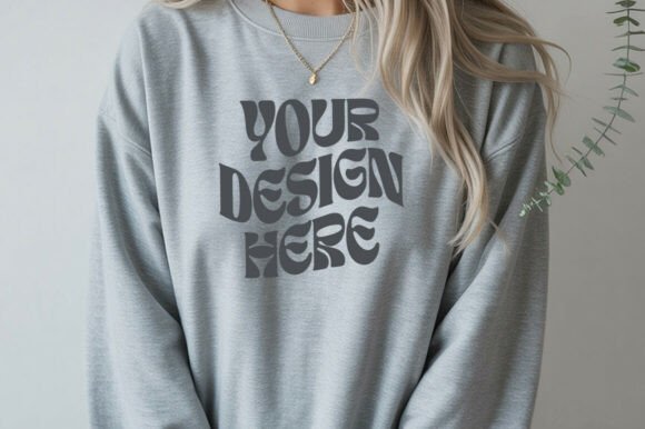 Gray Gildan 18000 Mockup: Essential Graphics for Product Mockups