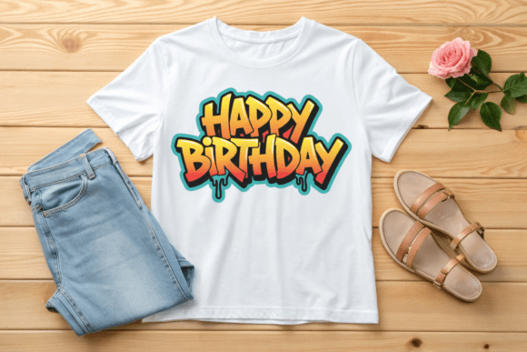 Happy Birthday Graffiti: Bold Graphics for T-Shirt Designs