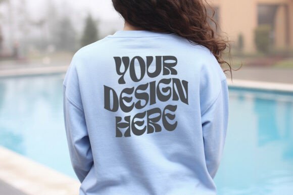 Light Blue G18000 Sweatshirt Mockup Review