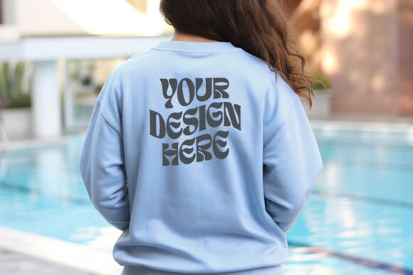 Light Blue Gildan Sweatshirt Mockup: Graphics & Product Mockups
