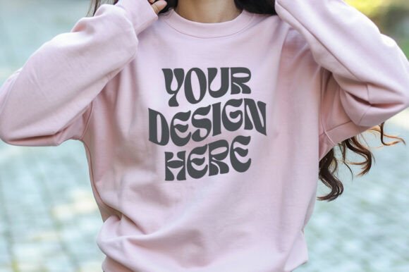 Light Pink Gildan 18000 Mockup: Graphics for Product Mockups