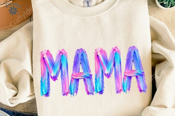 MAMA Hand Painted PNG: Graphics for T-Shirt Designs