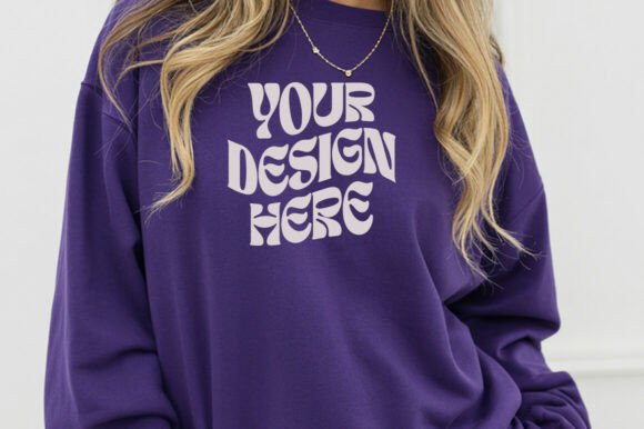 Purple Gildan 18000 Sweatshirt Mockup Review