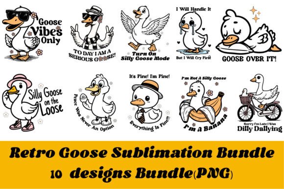Retro Goose Graphics for T-Shirt Designs