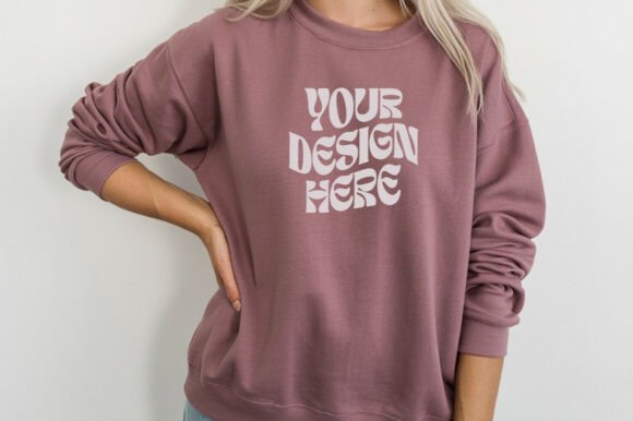 Trendy Gildan 18000 Mockup: Graphics for Product Mockups